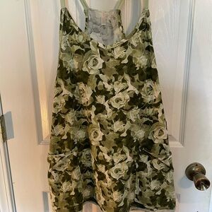 FP Movement by Free People Green and White Floral Hotshot mini dress